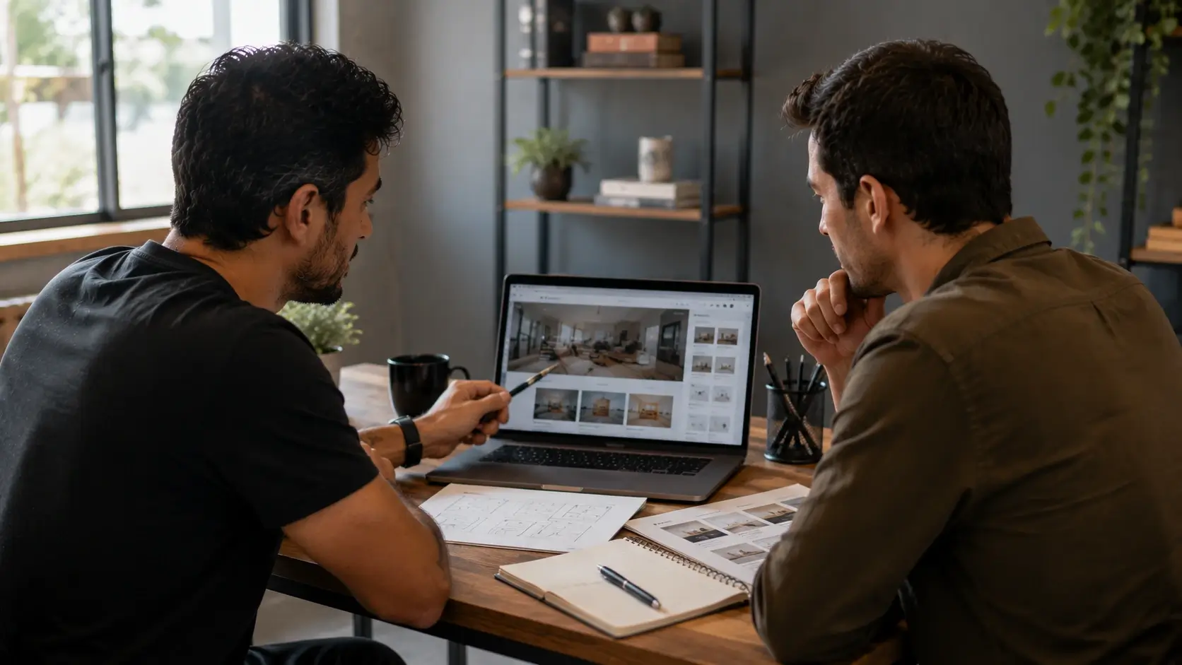 Web designer apresentando o orçamento para criação de um site profissional
