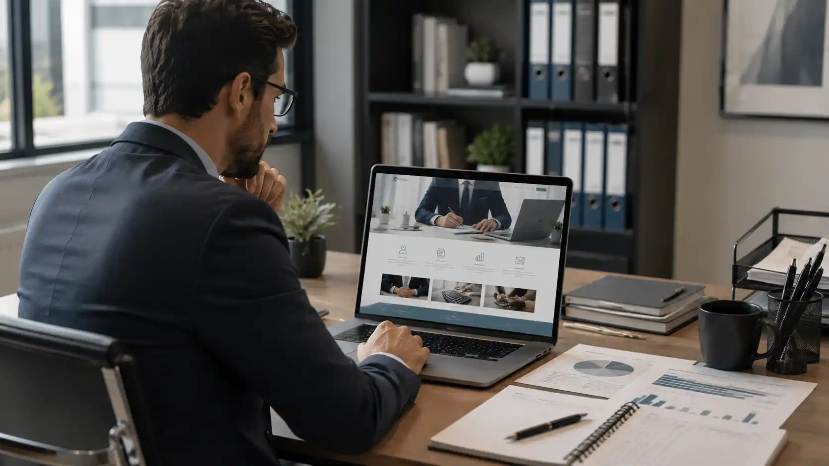Contador pesquisando quanto custa um site profissional para seu escritório de contabilidade
