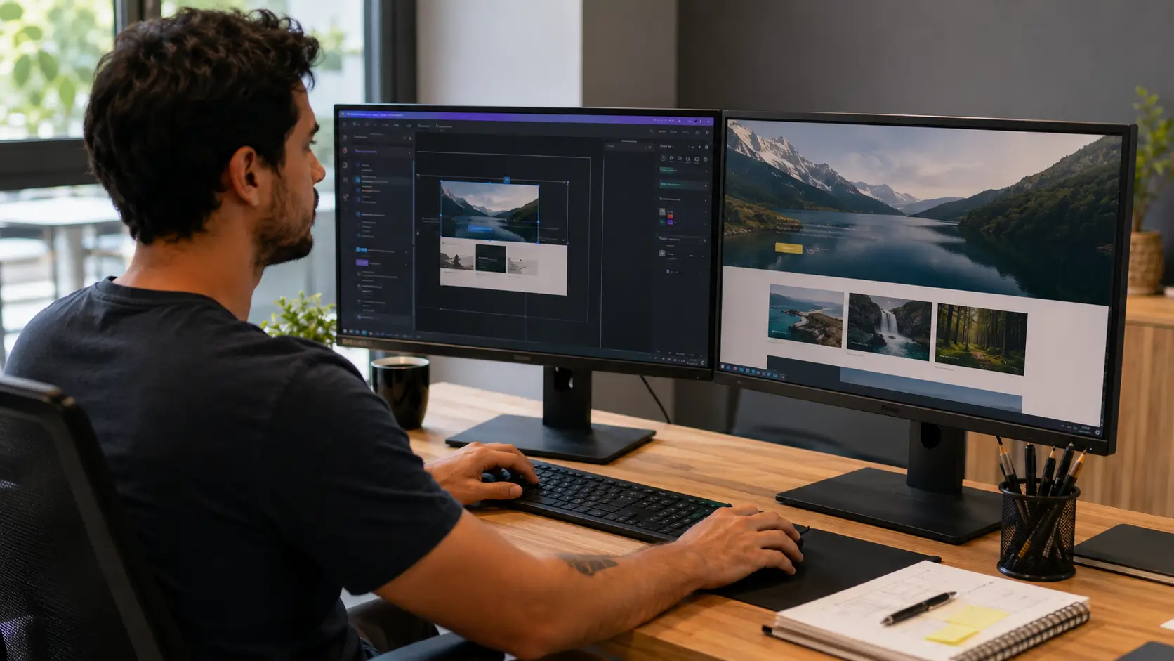 Profissional realizando manutenção e alterações em um site