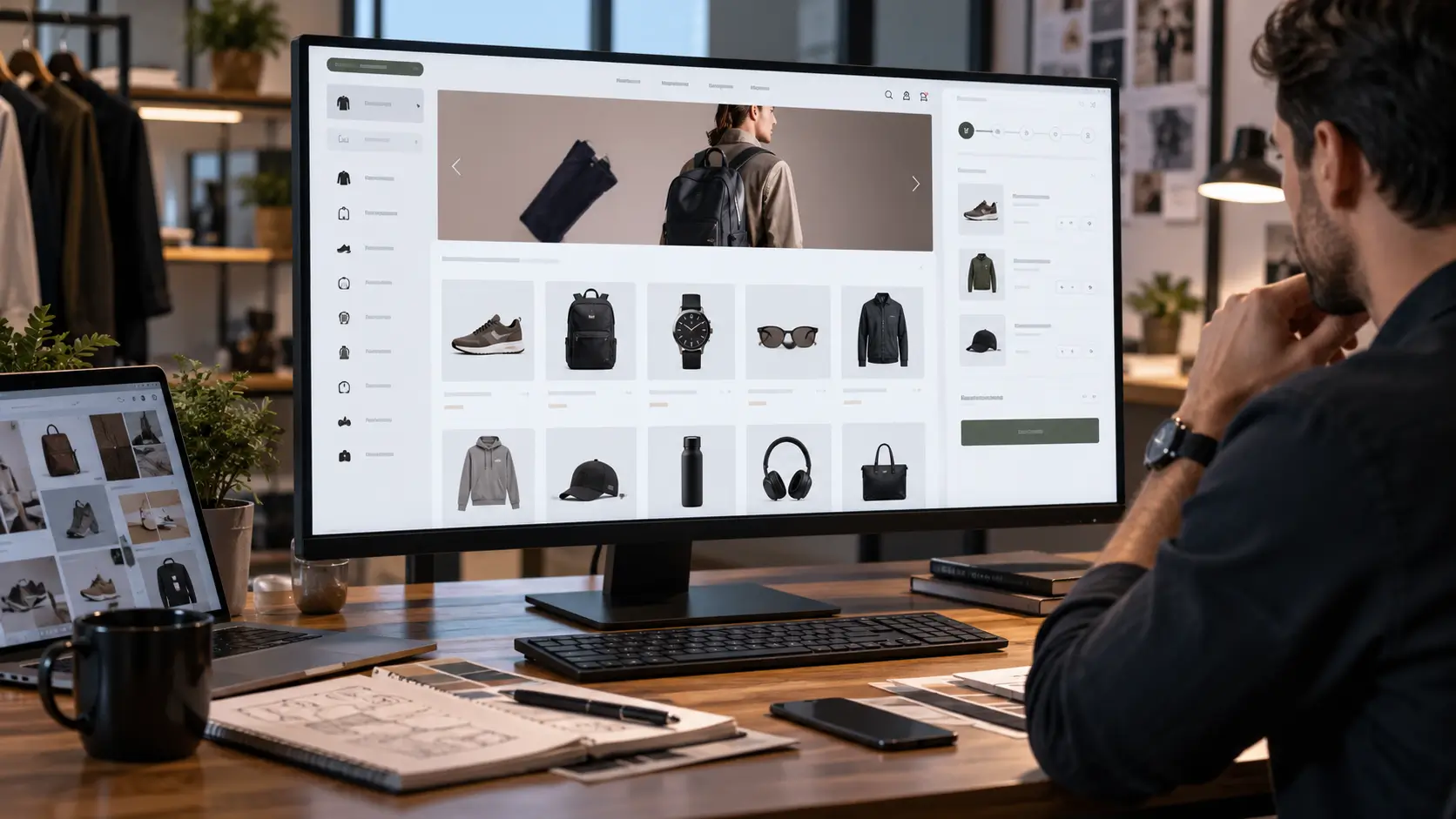 Empresário analisando a estrutura e o custo de criação de um e-commerce