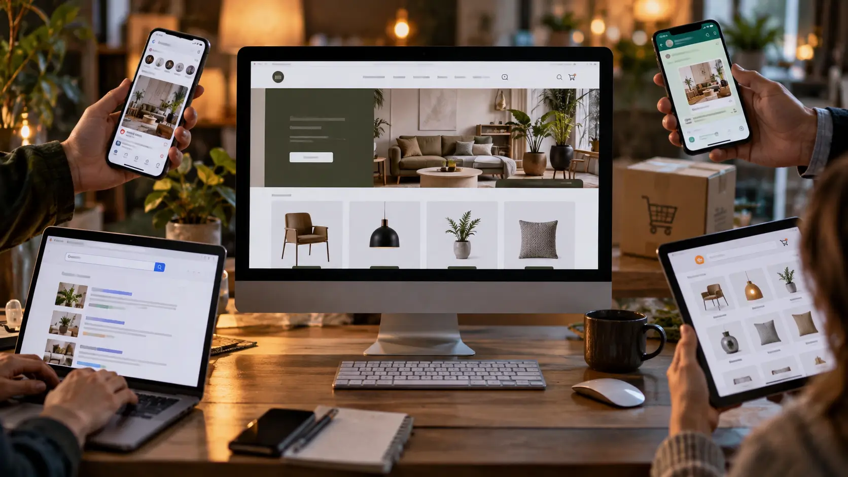 Empresa usando um site próprio como canal para vender online